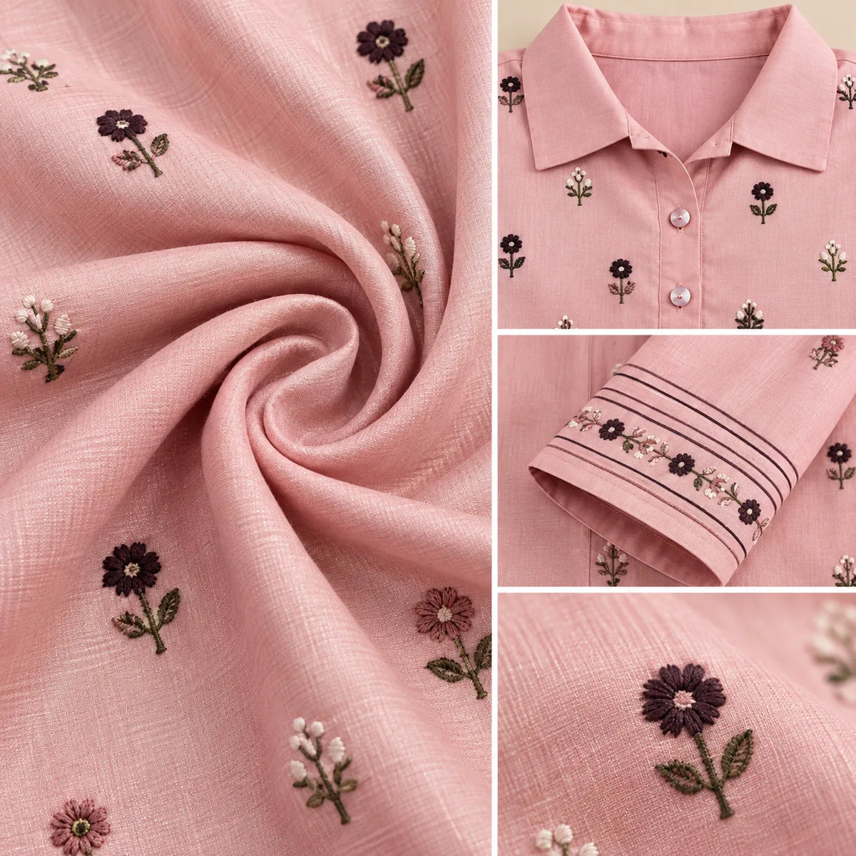 Dusty Pink Shimmer Rayon Embroidered Short Kurti for Women