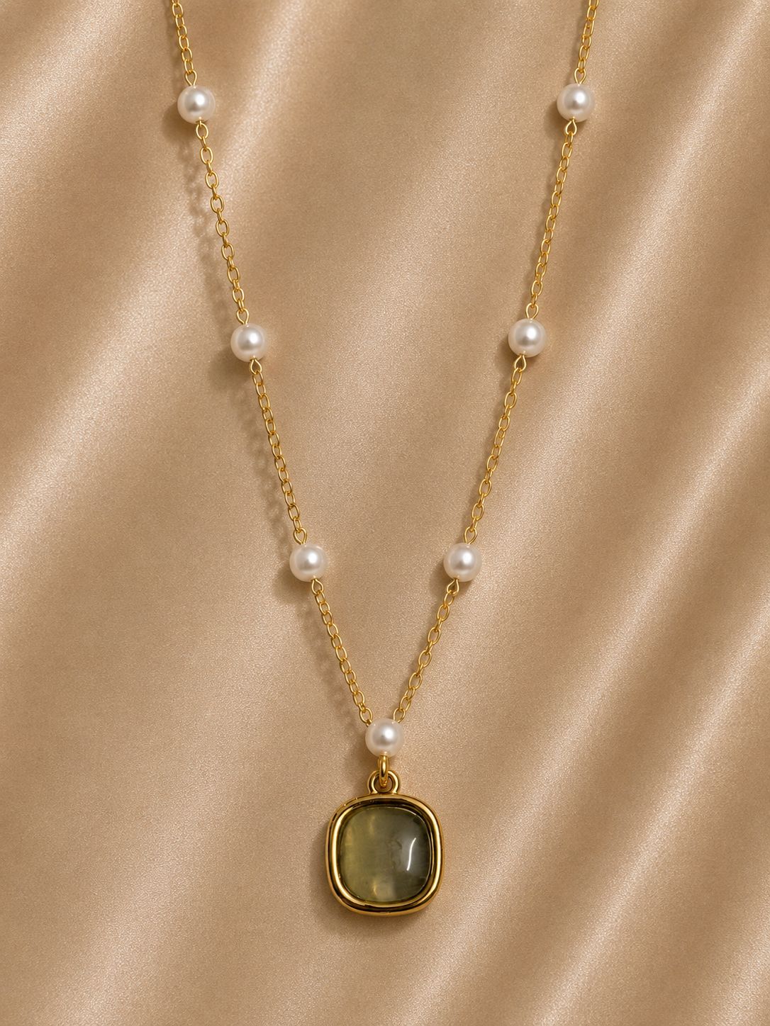 Smoky Gray Stone Pendant Necklace