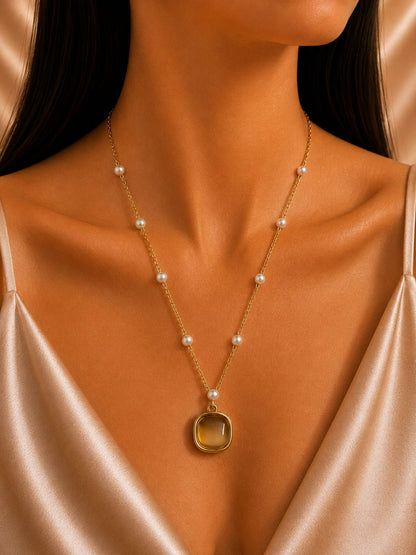 Golden Honey Pearl Necklace