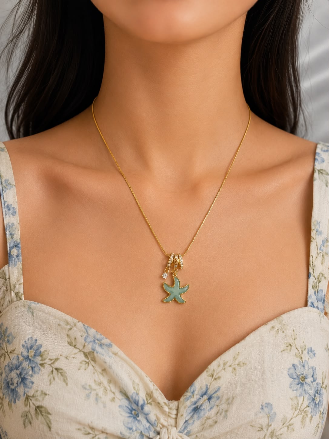 Seafoam Star Necklace