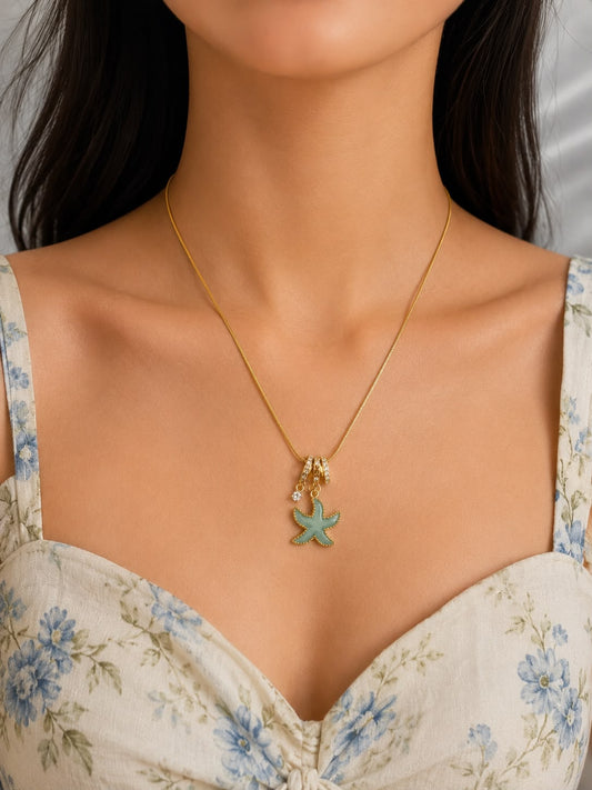 Seafoam Star Necklace