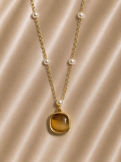 Golden Honey Pearl Necklace
