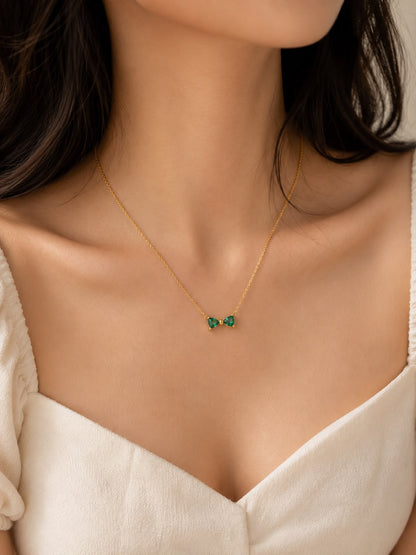 Emerald Bow Necklace