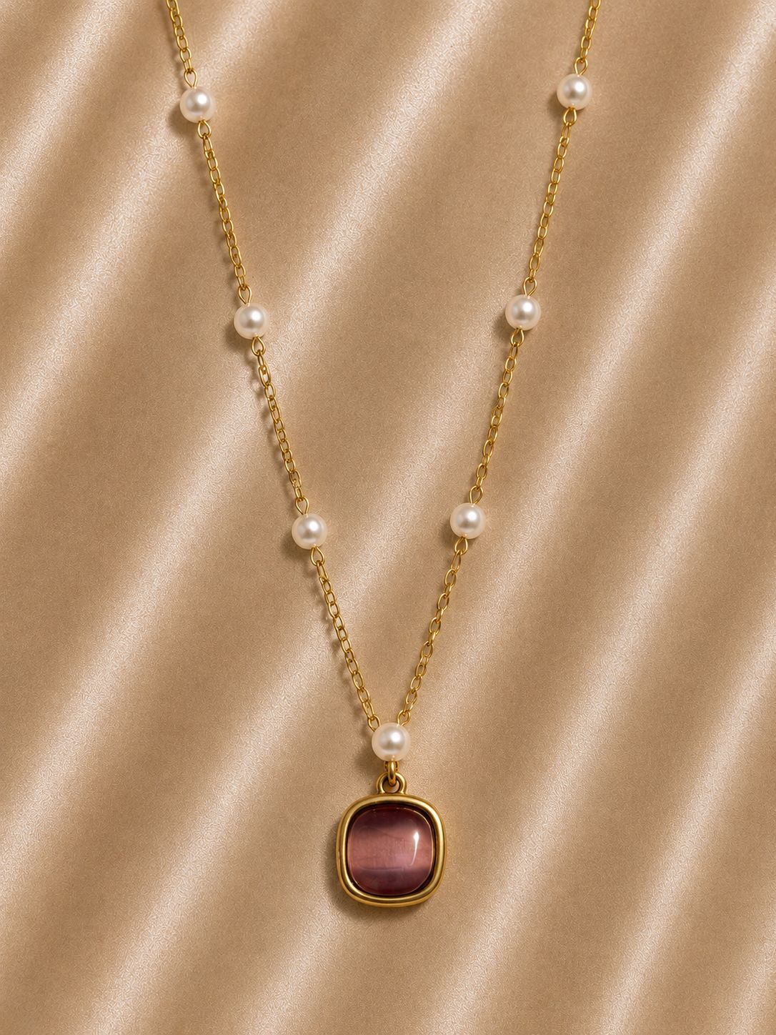 Plum Pearl Necklace