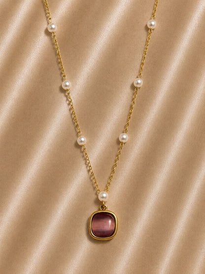 Plum Pearl Necklace