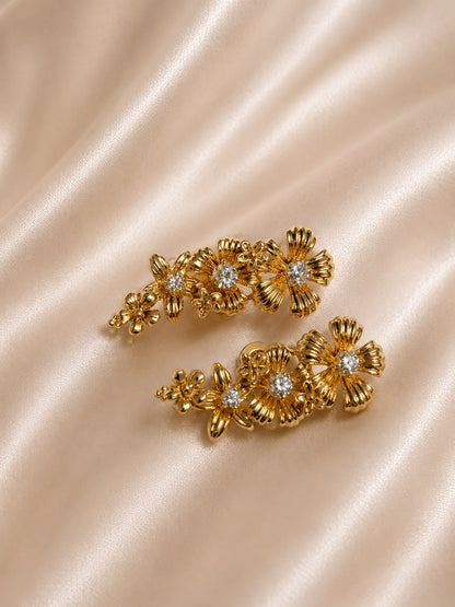Xuping Golden Blossom Trail Earrings