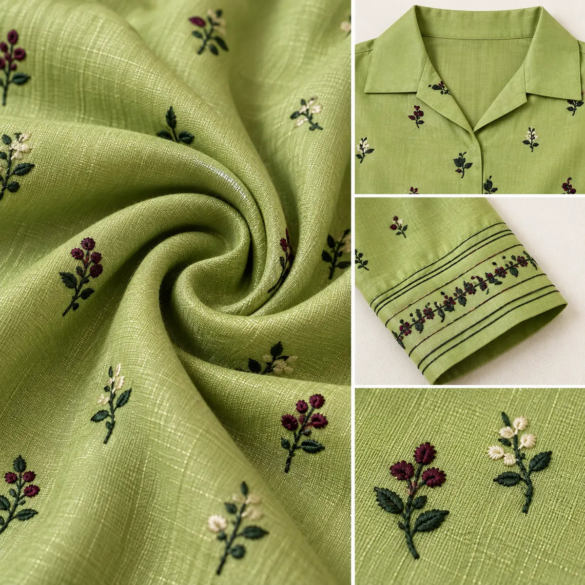 Pista Green Shimmer Rayon Embroidered Short Kurti for Women