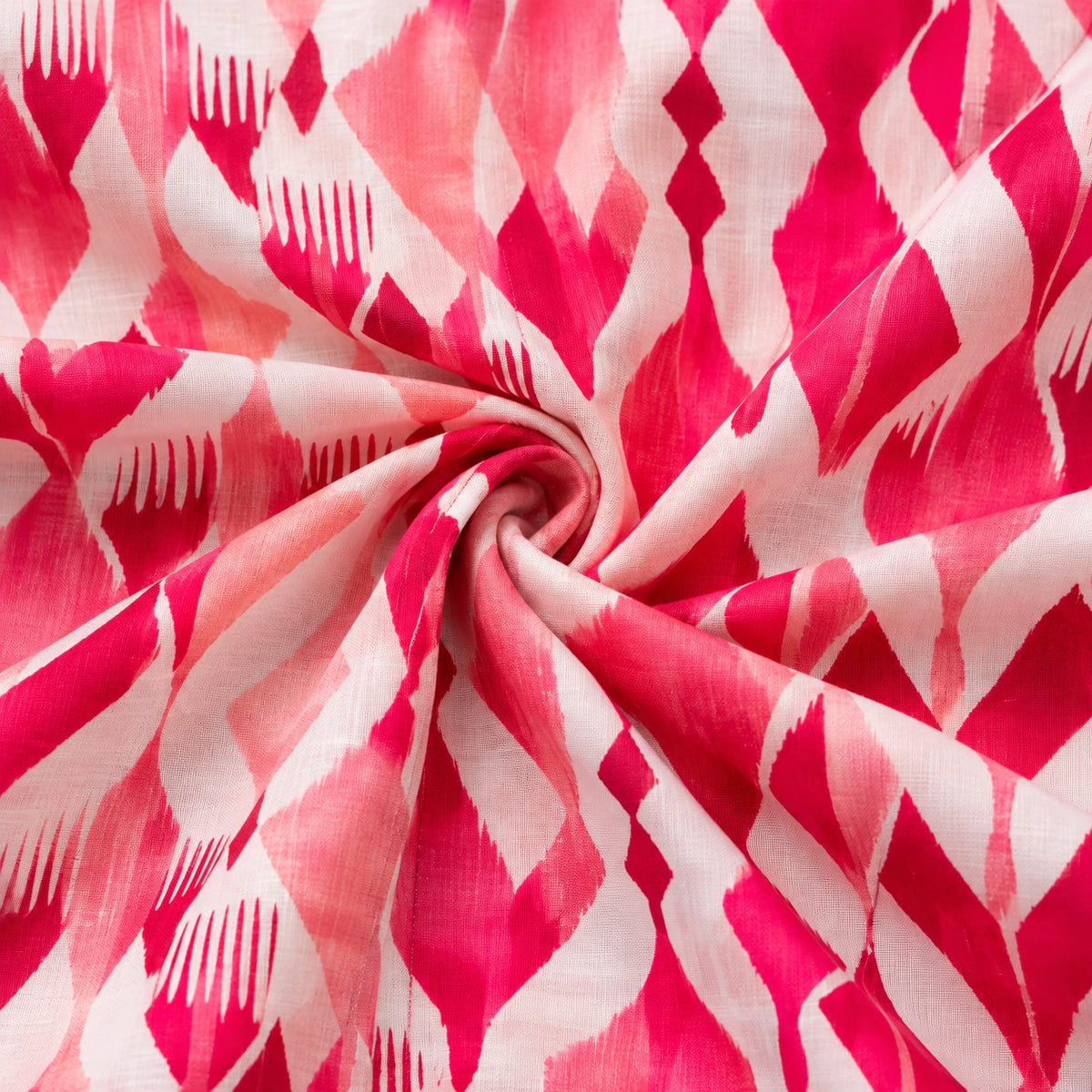 Pink Geometric Print Poly Rayon Short Kurti for Women