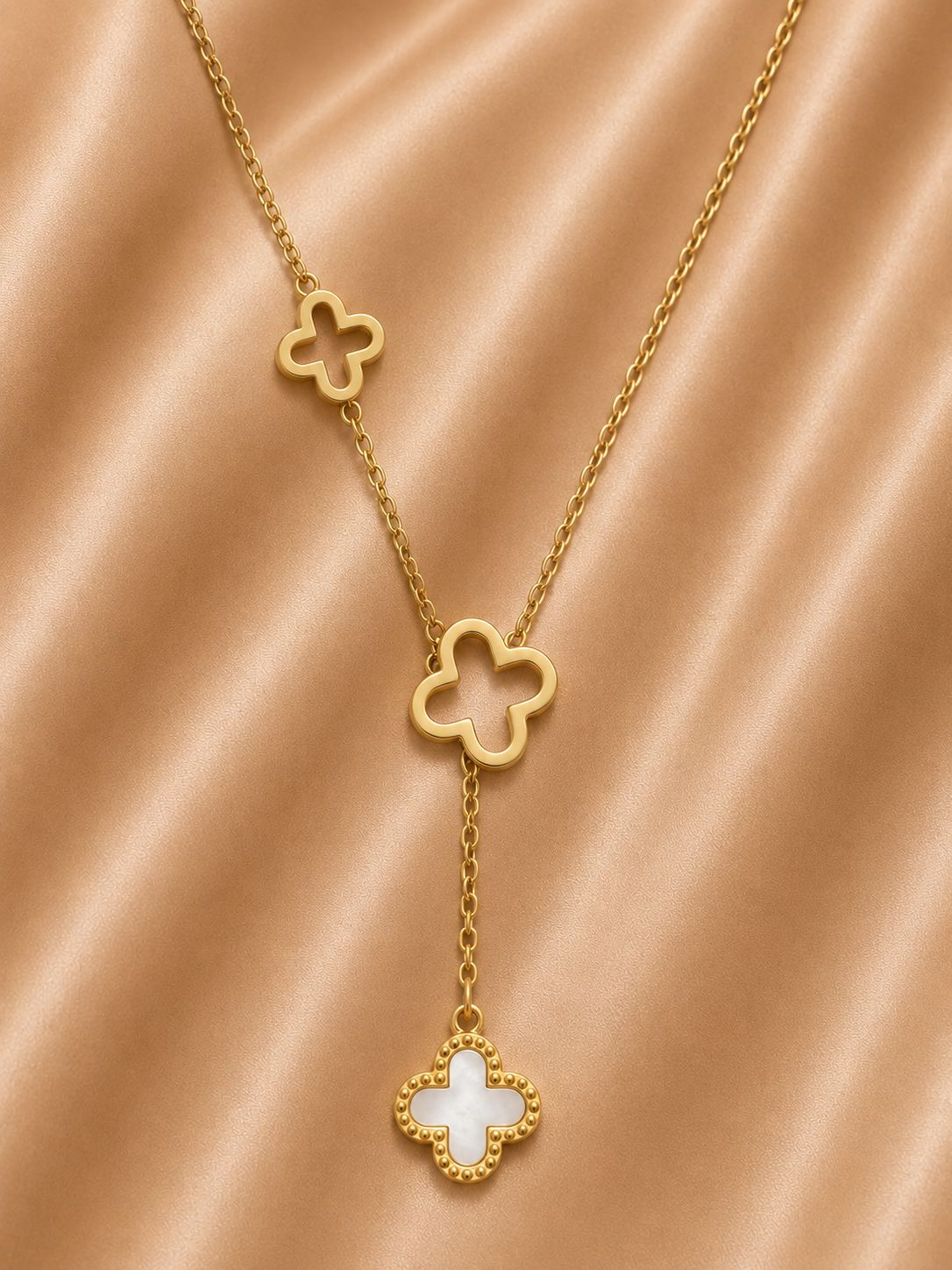 Ivory Clover Drop Necklace