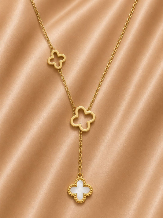 Ivory Clover Drop Necklace