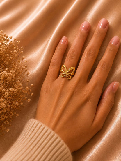 Infinity Butterfly Adjustable Ring