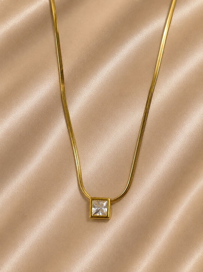 Crystal Frame Snake Necklace