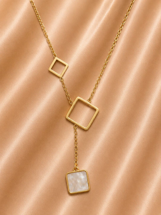 Ivory Square Drop Necklace