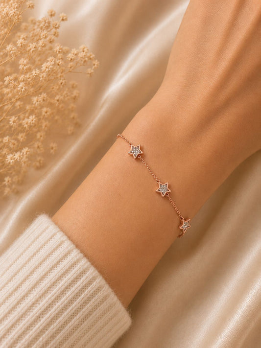 Rose Gold Star Charm Bracelet